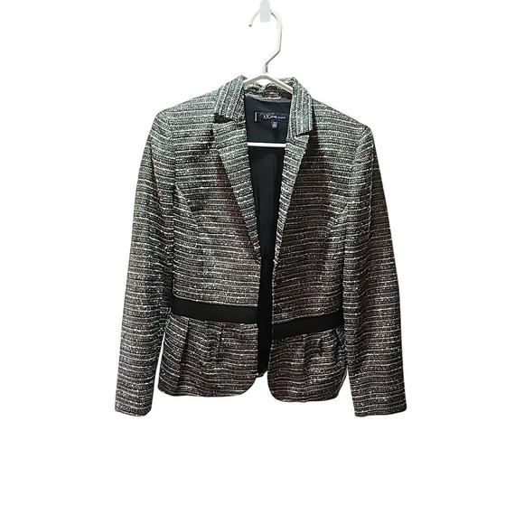 Ann Klein‎ Blazer Jacket Women's 8 Black White And Teal - Picture 1 of 2
